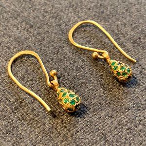 14K Gold and Emerald Earrings